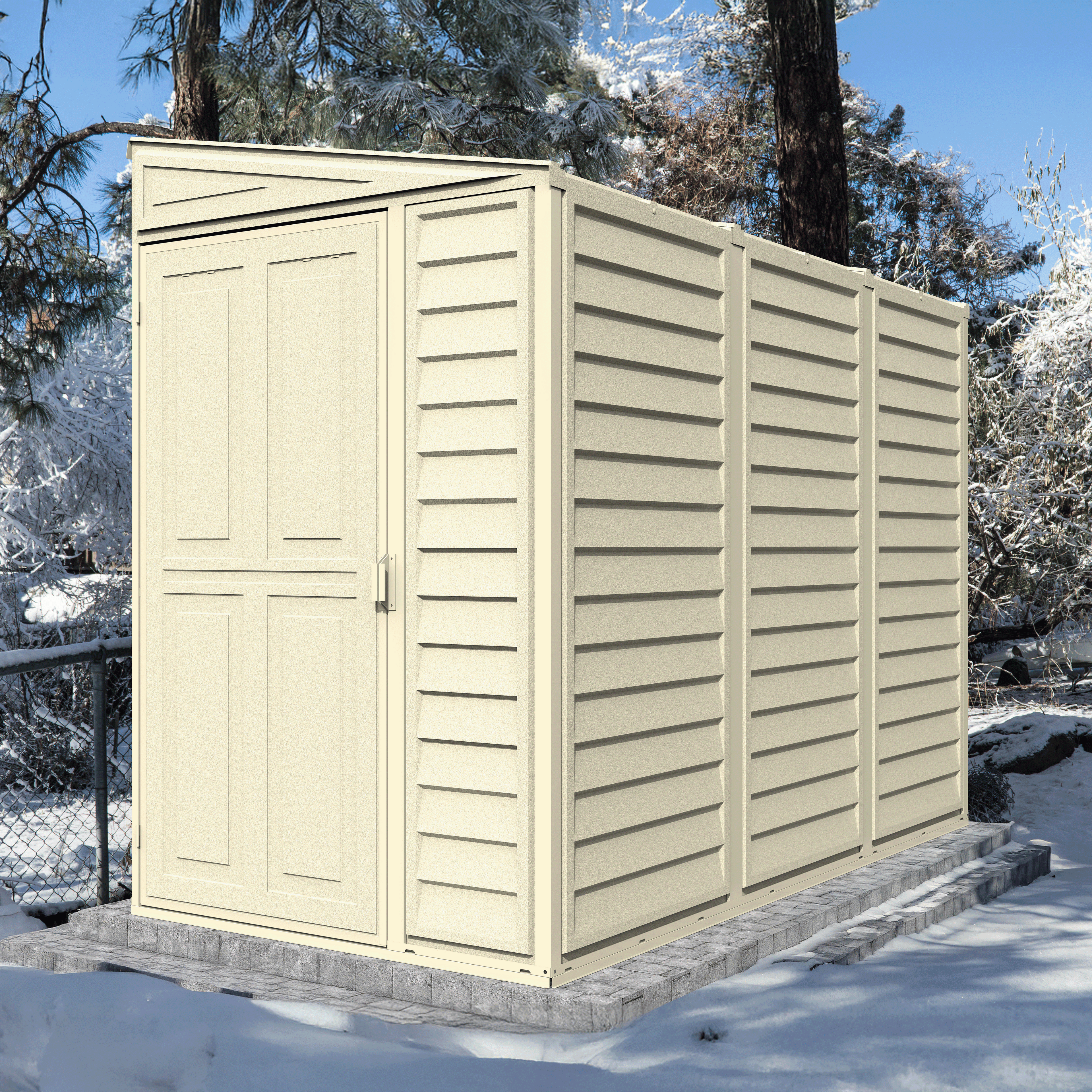 Duramax 4ft x 8ft Sidemate Plastic Vinyl Resin Outdoor Storage Shed With Foundation Kit 06625