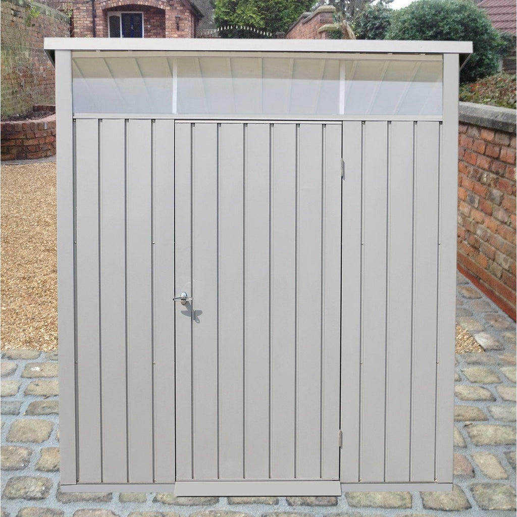 Duramax 6ft x 5ft Palladium Premier Metal Shed - Light Gray 41872