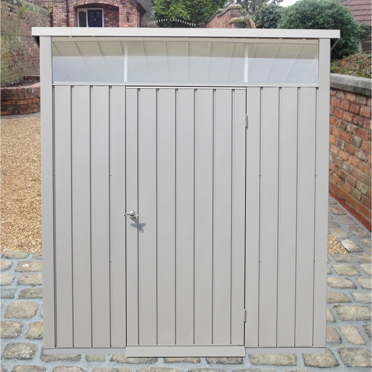 Duramax 6ft x 5ft Palladium Premier Metal Shed - Light Gray 41872