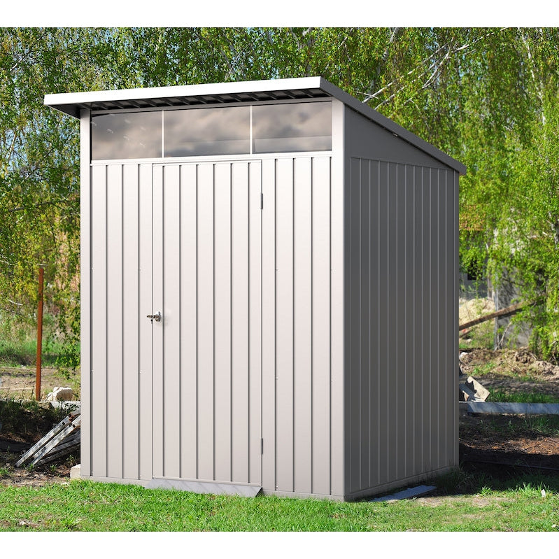 Duramax 6ft x 5ft Palladium Premier Metal Shed - Light Gray 41872