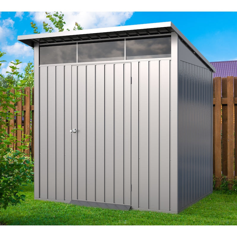 Duramax 6ft x 5ft Palladium Premier Metal Shed - Light Gray 41872