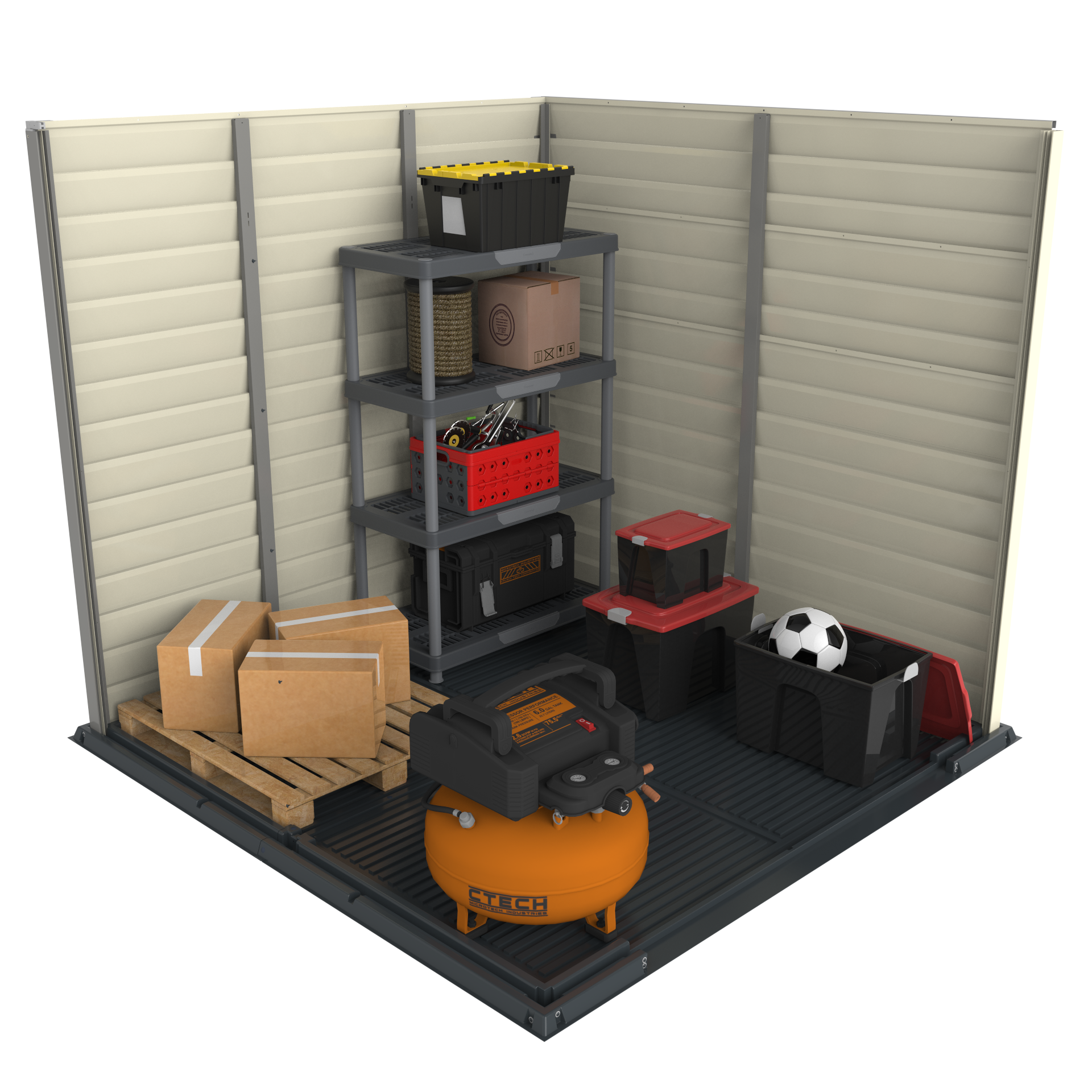 DuraMax 7ft x 7ft StoreMax Plus Plastic Vinyl Shed with Molded Floor 30325