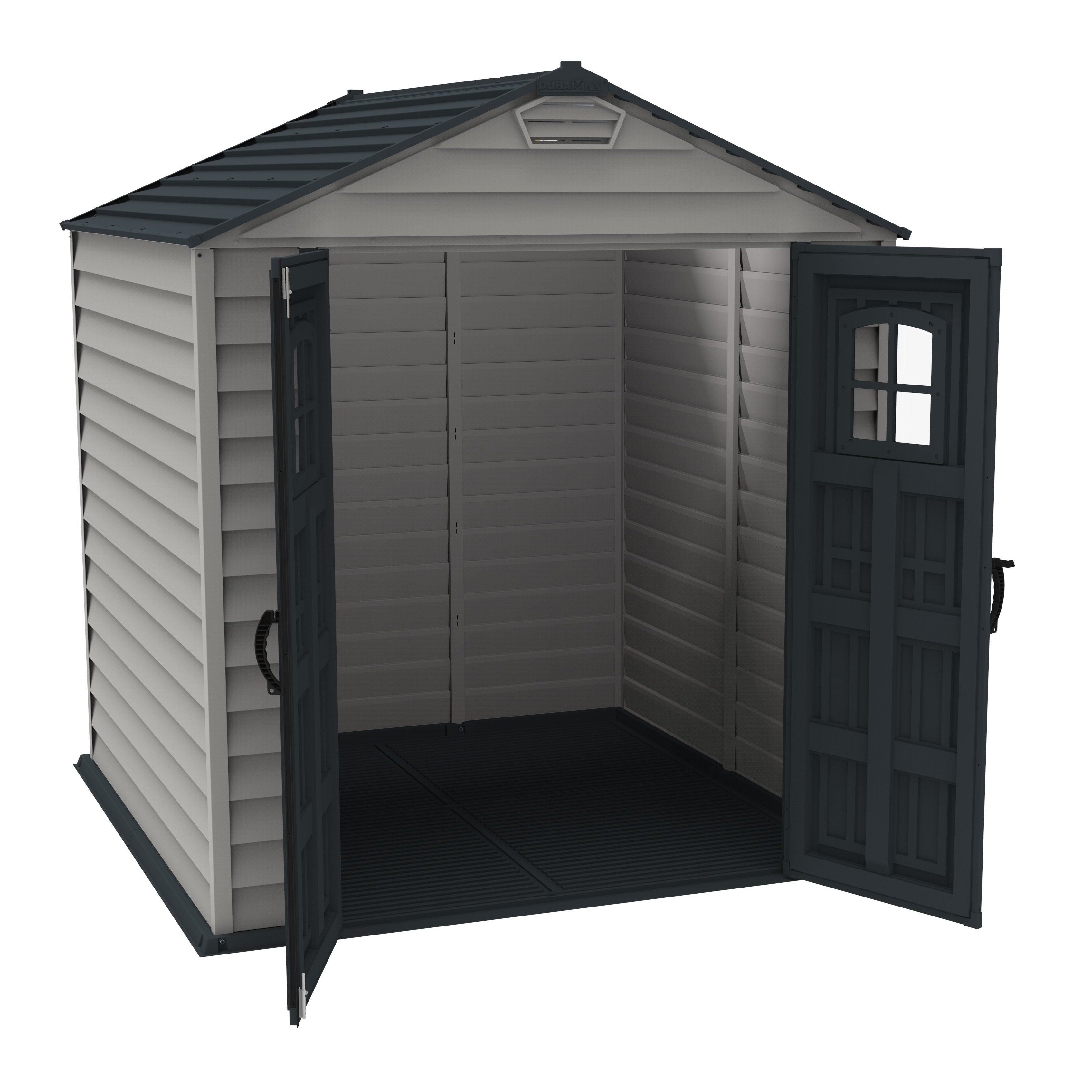DuraMax 7ft x 7ft StoreMax Plus Plastic Vinyl Shed with Molded Floor 30325