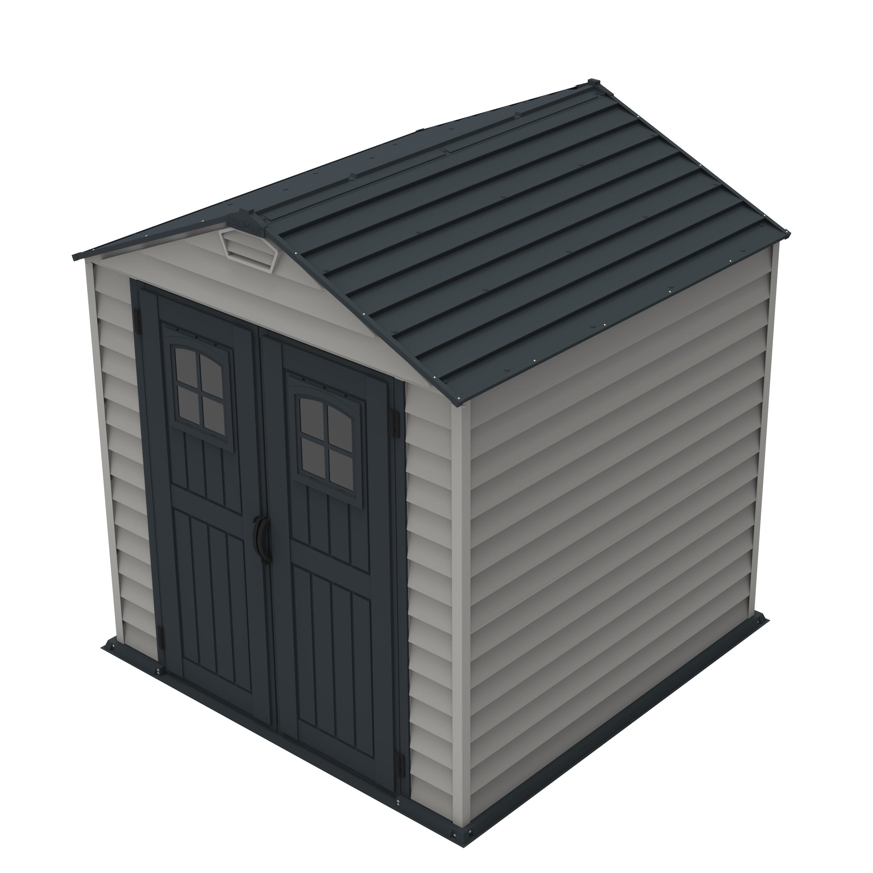DuraMax 7ft x 7ft StoreMax Plus Plastic Vinyl Shed with Molded Floor 30325