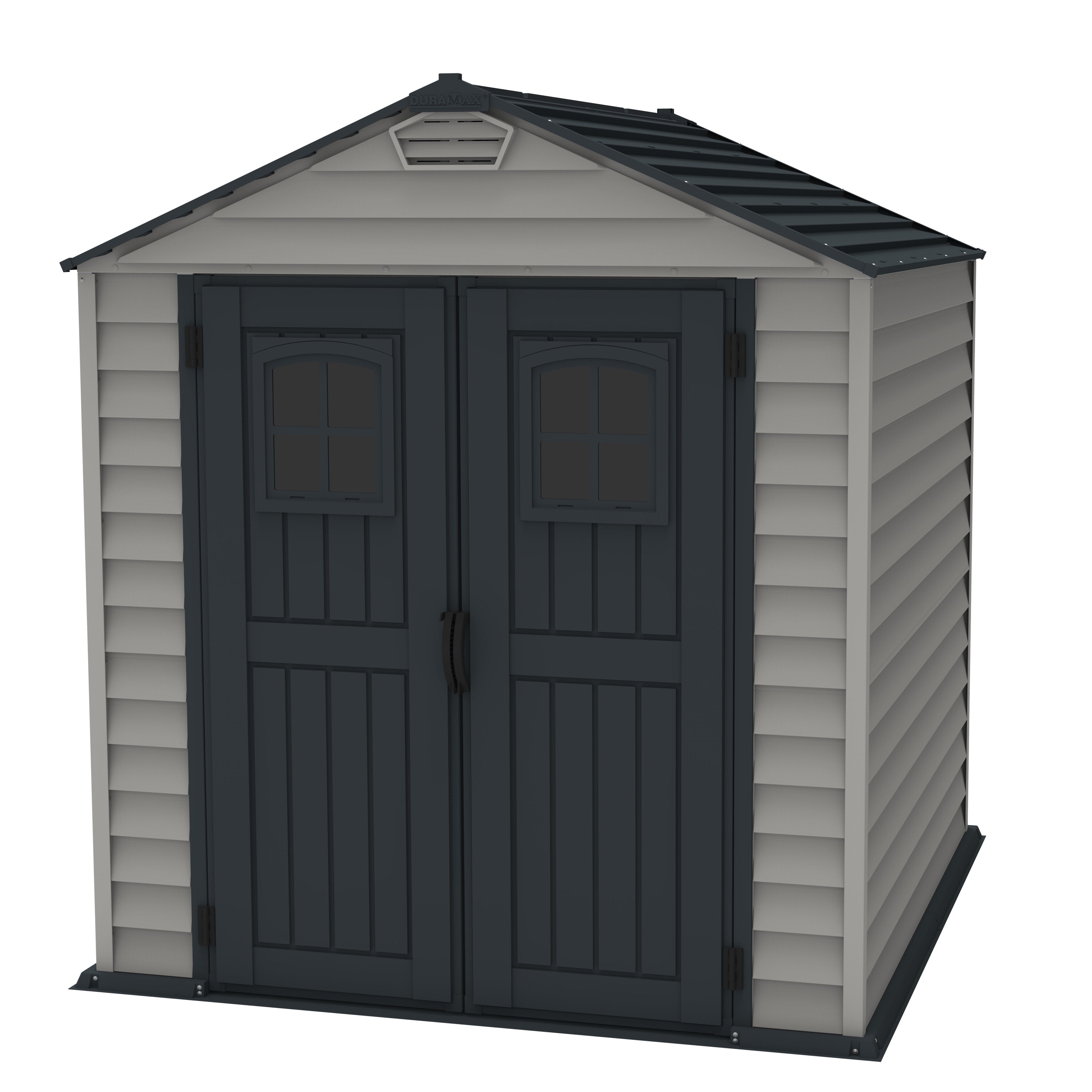 DuraMax 7ft x 7ft StoreMax Plus Plastic Vinyl Shed with Molded Floor 30325