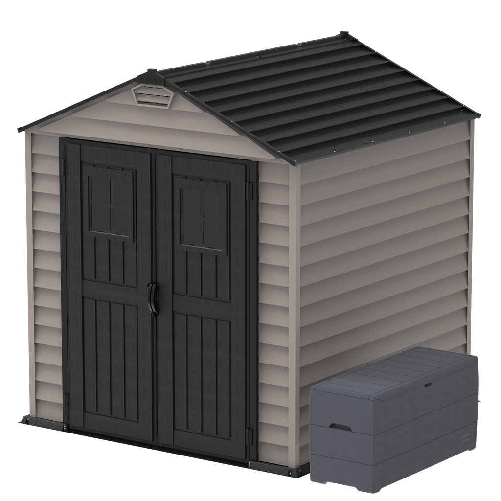 DuraMax 7ft x 7ft StoreMax Plus Plastic Vinyl Shed with Molded Floor 30325
