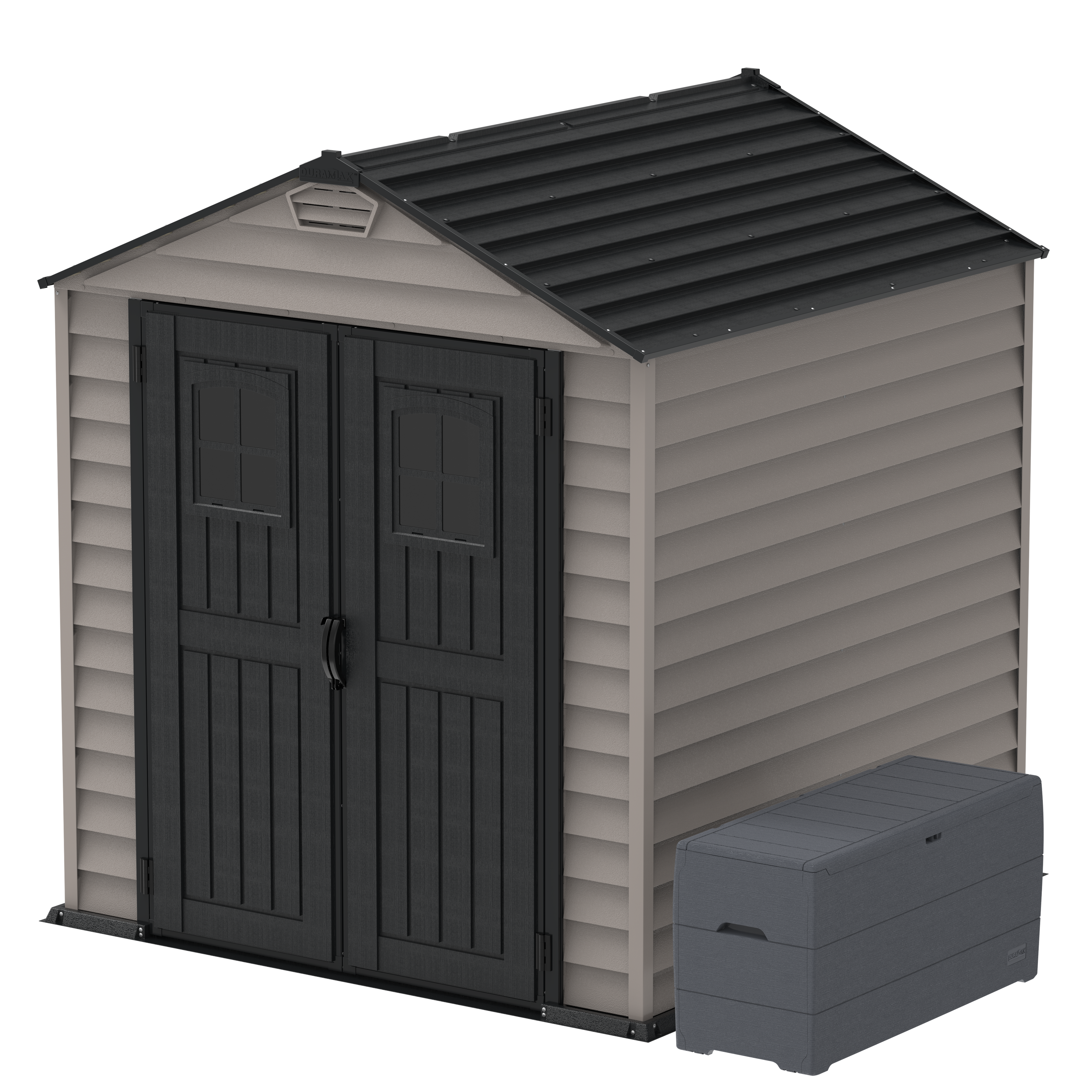 DuraMax 7ft x 7ft StoreMax Plus Plastic Vinyl Shed with Molded Floor 30325