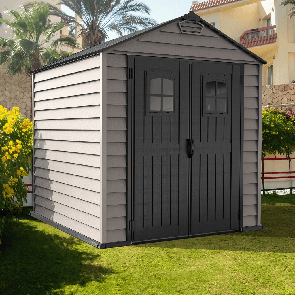 DuraMax 7ft x 7ft StoreMax Plus Plastic Vinyl Shed with Molded Floor 30325