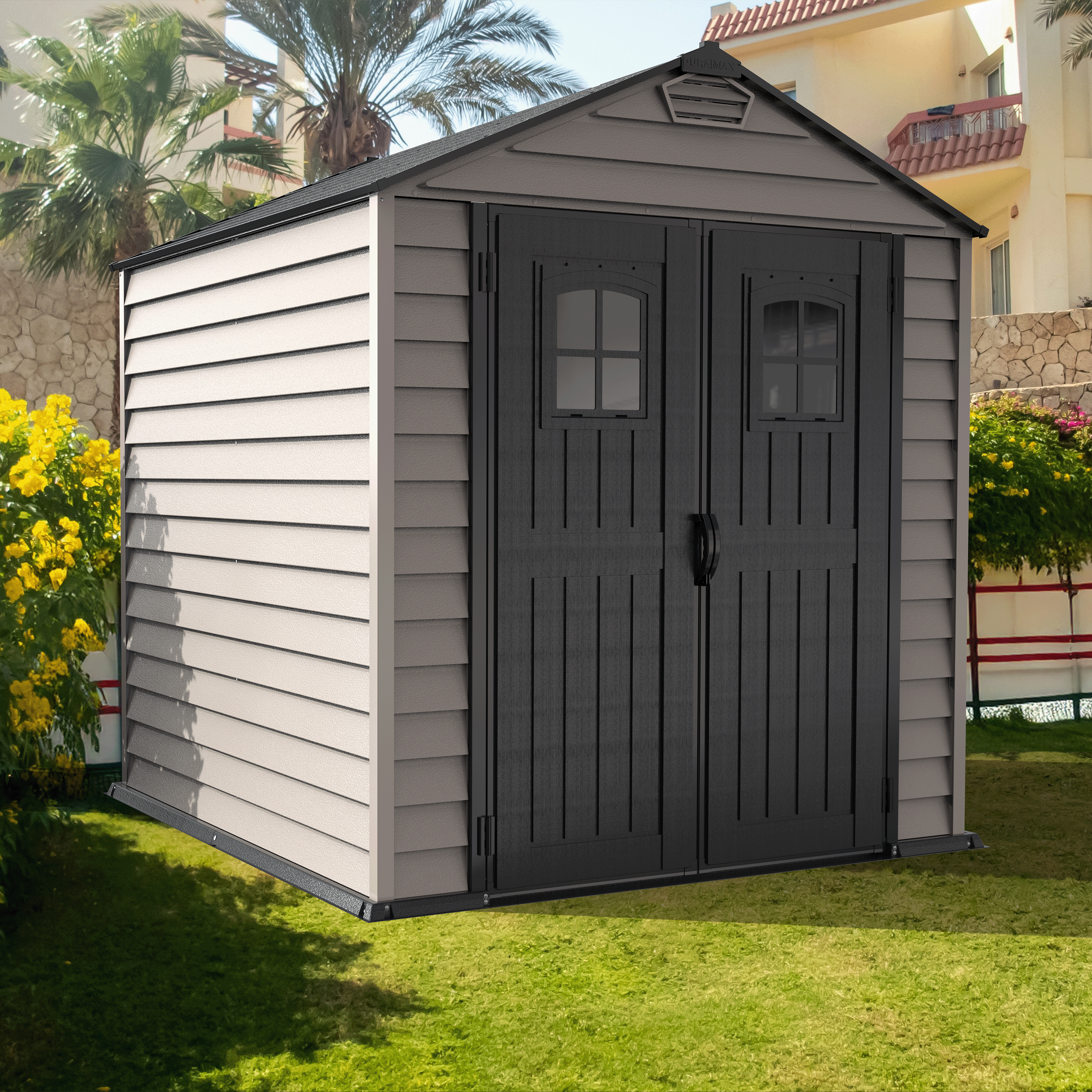 DuraMax 7ft x 7ft StoreMax Plus Plastic Vinyl Shed with Molded Floor 30325