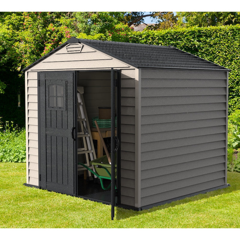 DuraMax 7ft x 7ft StoreMax Plus Plastic Vinyl Shed with Molded Floor 30325