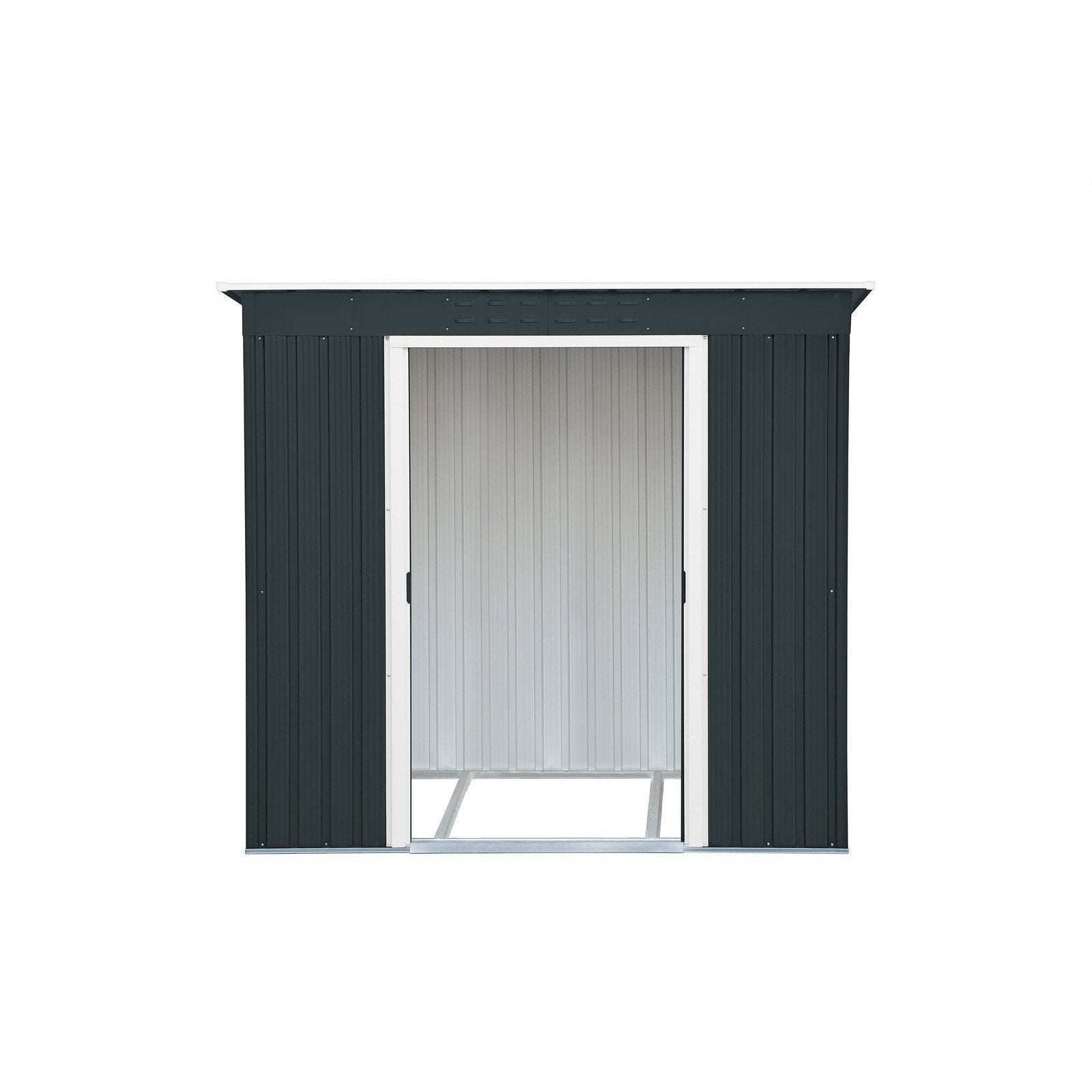 Duramax 8ft x 4ft Pent Roof Shed Dark Gray with OffWhite Trim