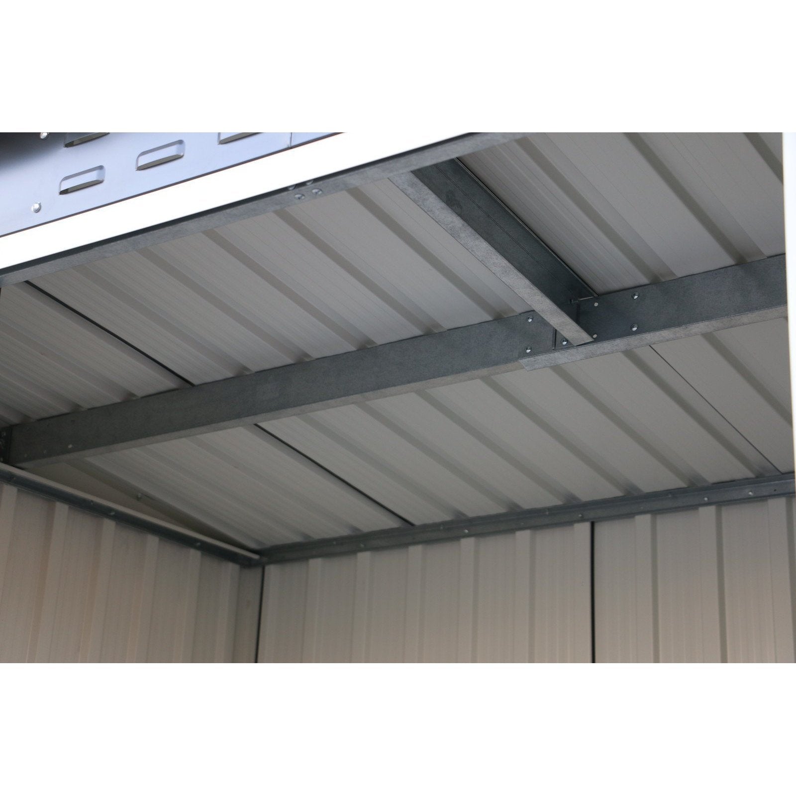 Duramax 8ft x 4ft Pent Roof Shed Dark Gray with OffWhite Trim