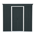 Duramax 8ft x 4ft Pent Roof Shed Dark Gray with OffWhite Trim