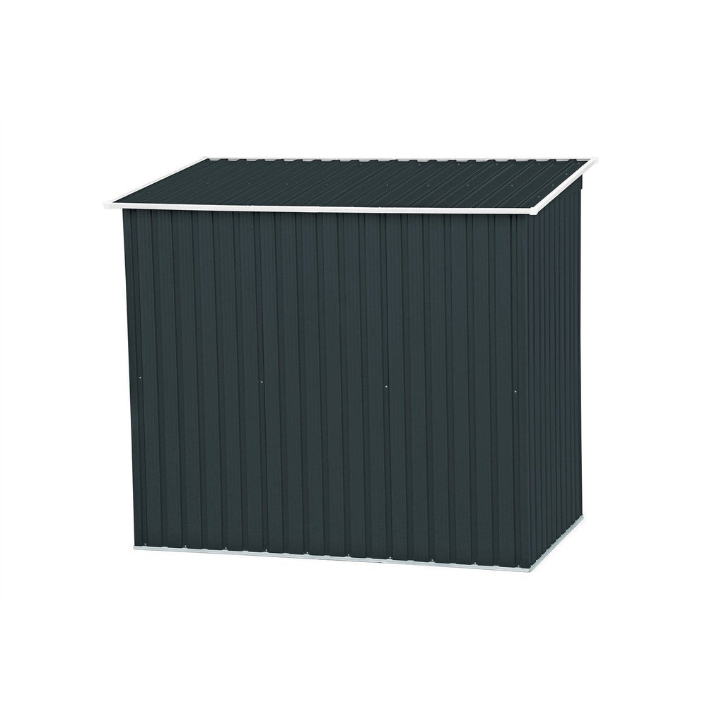 Duramax 8ft x 4ft Pent Roof Shed Dark Gray with OffWhite Trim