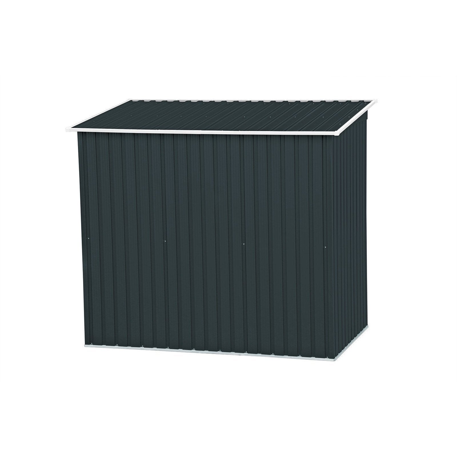 Duramax 8ft x 4ft Pent Roof Shed Dark Gray with OffWhite Trim