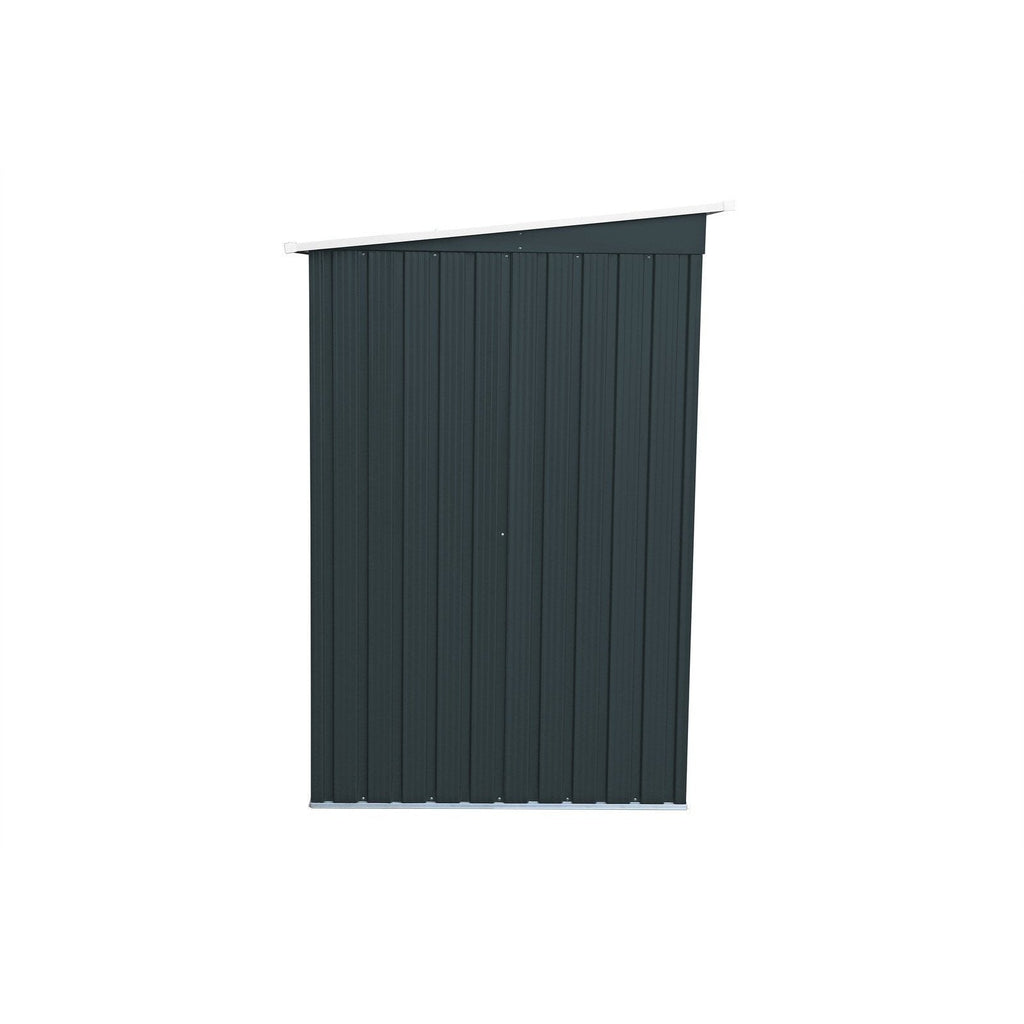 Duramax 8ft x 4ft Pent Roof Shed Dark Gray with OffWhite Trim