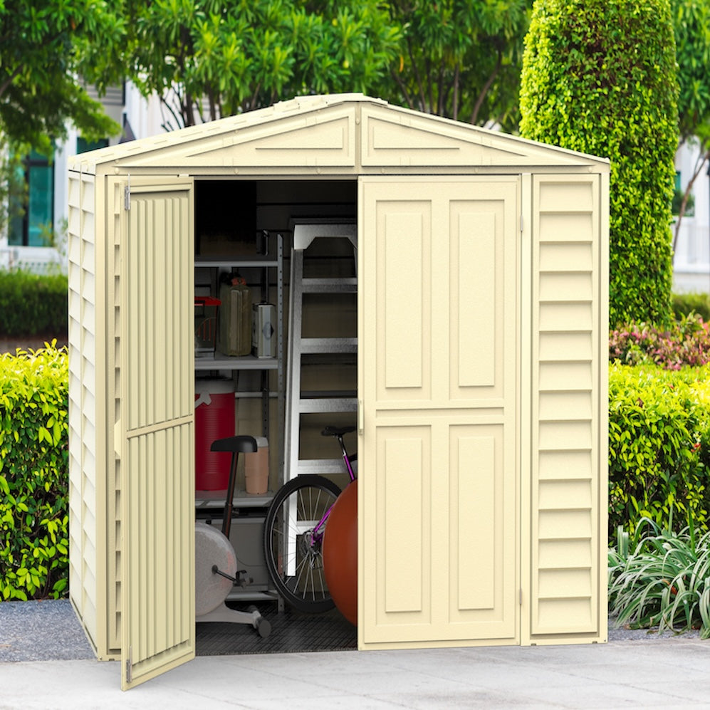 Duramax 8ft x 5.5ft Duramate Plastic Vinyl Shed with Foundation 00184
