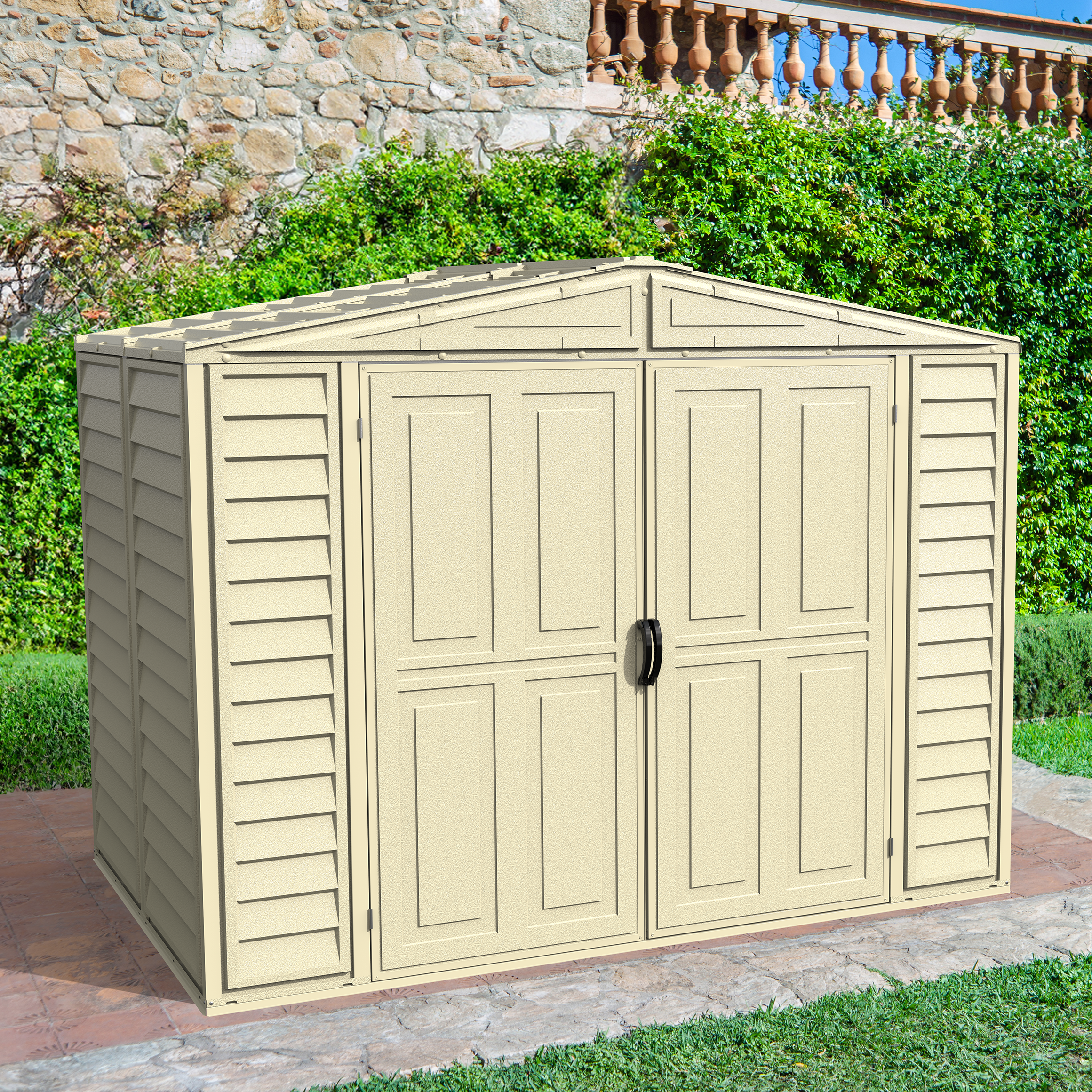 Duramax 8ft x 5.5ft Duramate Plastic Vinyl Shed with Foundation 00184
