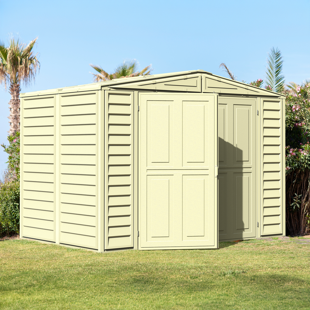 Duramax 8ft x 5.5ft Duramate Plastic Vinyl Shed with Foundation 00184