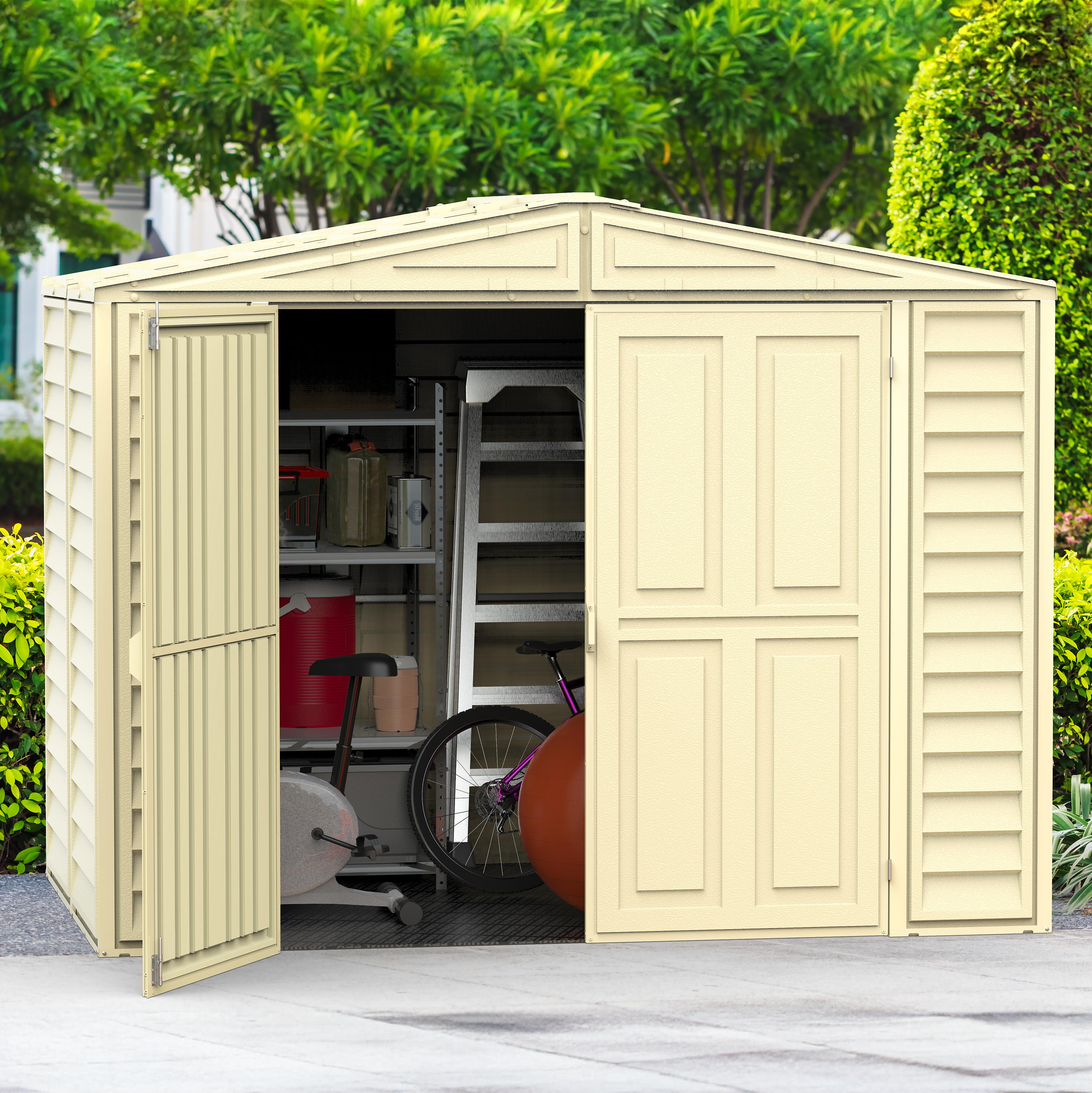 Duramax 8ft x 5.5ft Duramate Plastic Vinyl Shed with Foundation 00184