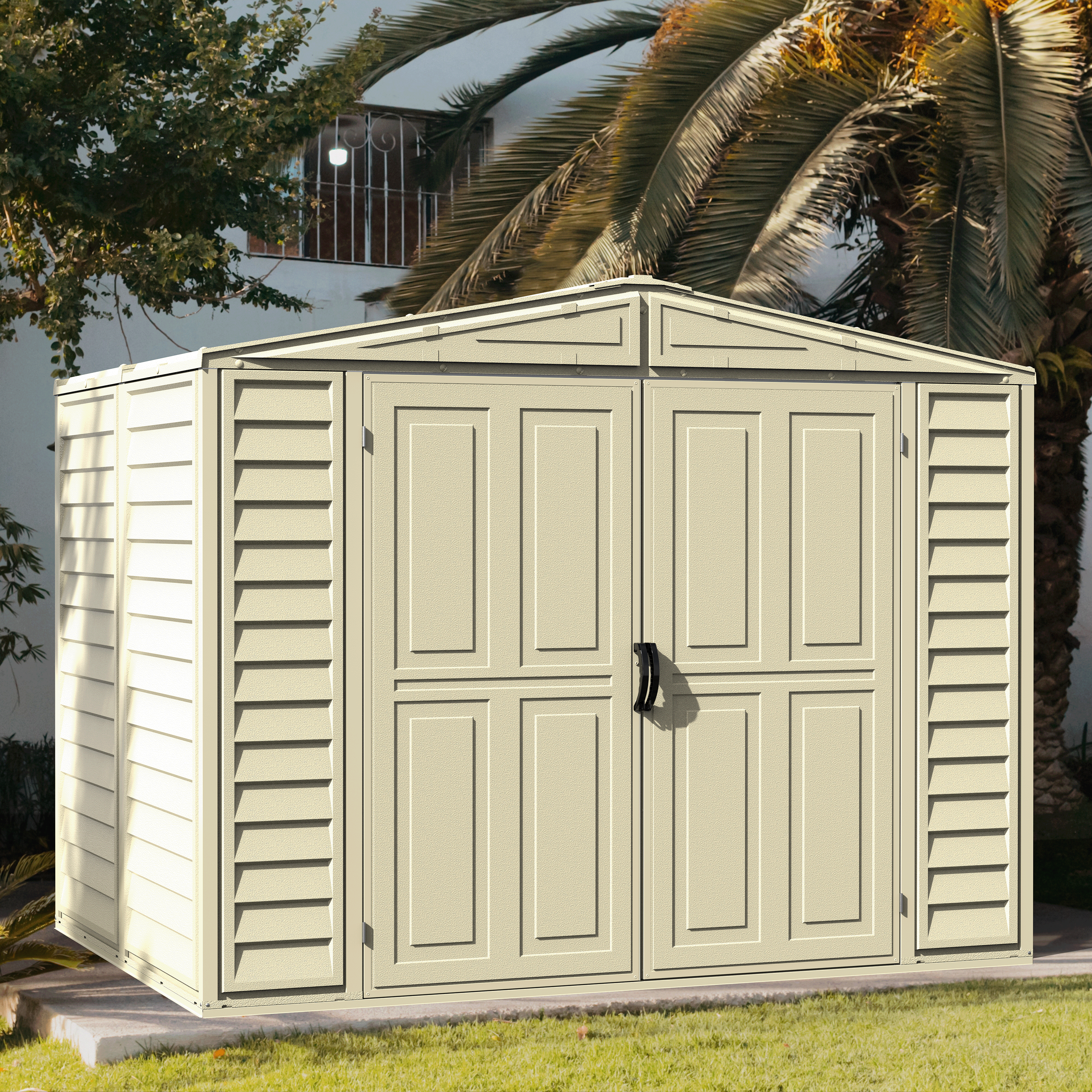 Duramax 8ft x 5.5ft Duramate Plastic Vinyl Shed with Foundation 00184