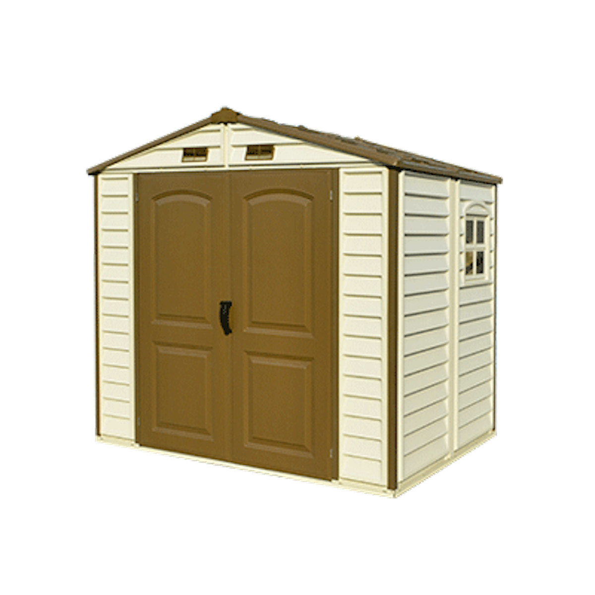 DuraMax 8ft x 5.5ft Storeall Plastic Vinyl Shed with Foundation Kit and window 30115