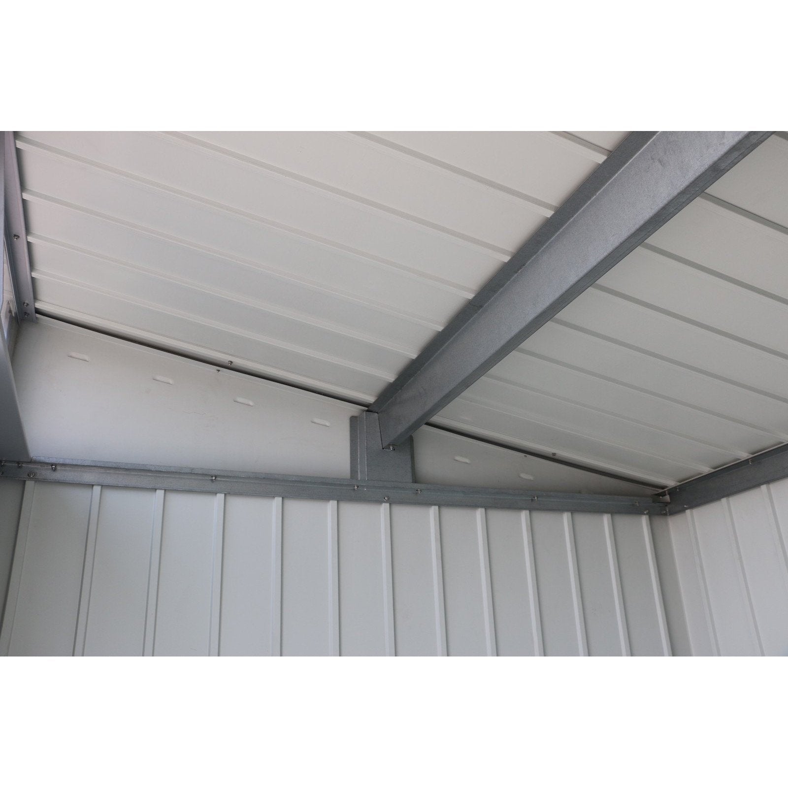Duramax 8ft x 6ft Palladium Premier Metal Shed Light Gray 41372