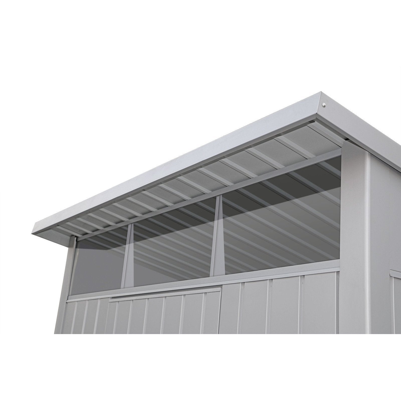 Duramax 8ft x 6ft Palladium Premier Metal Shed Light Gray 41372