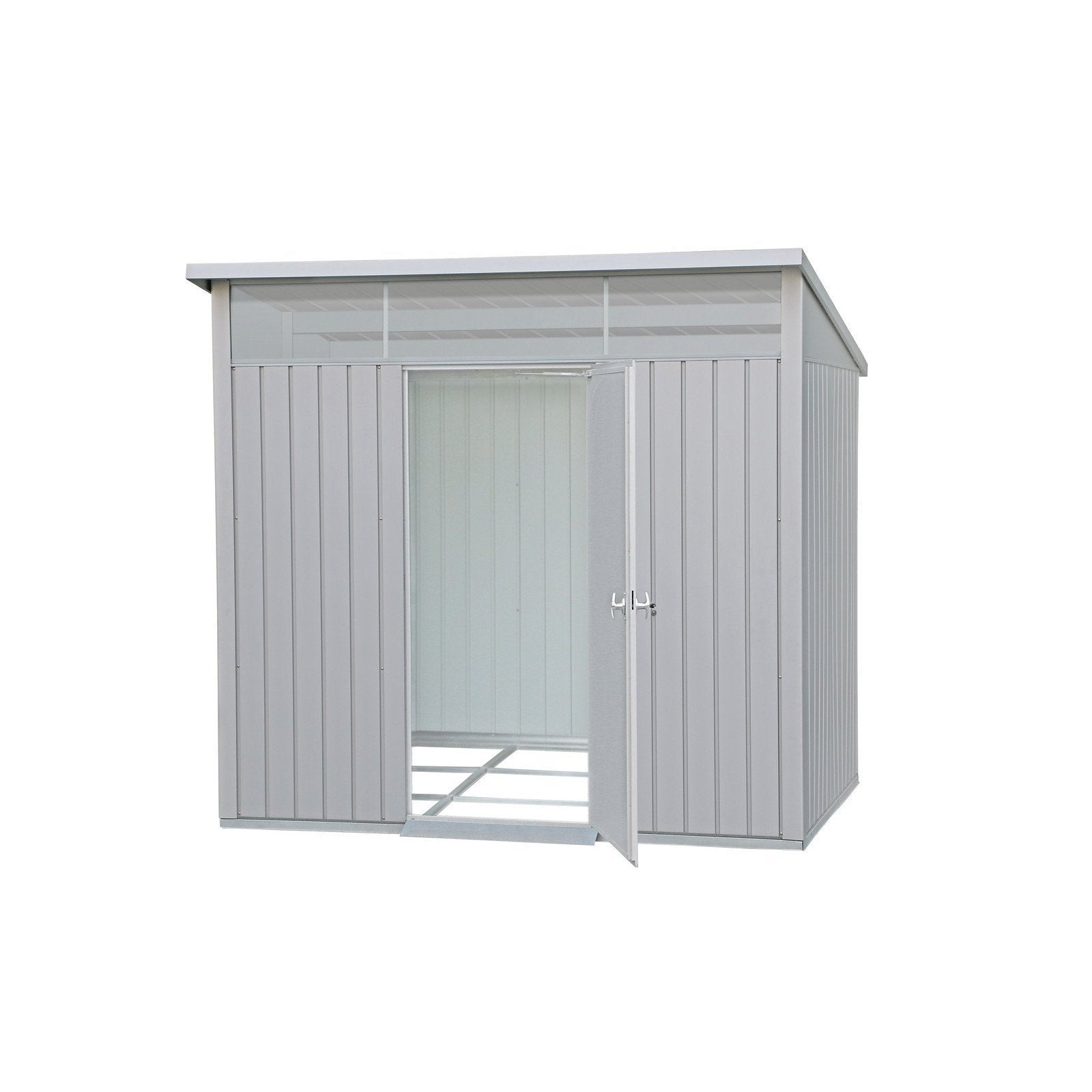 Duramax 8ft x 6ft Palladium Premier Metal Shed Light Gray 41372