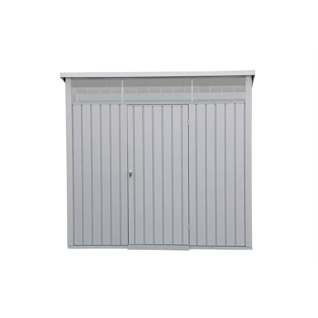 Duramax 8ft x 6ft Palladium Premier Metal Shed Light Gray 41372