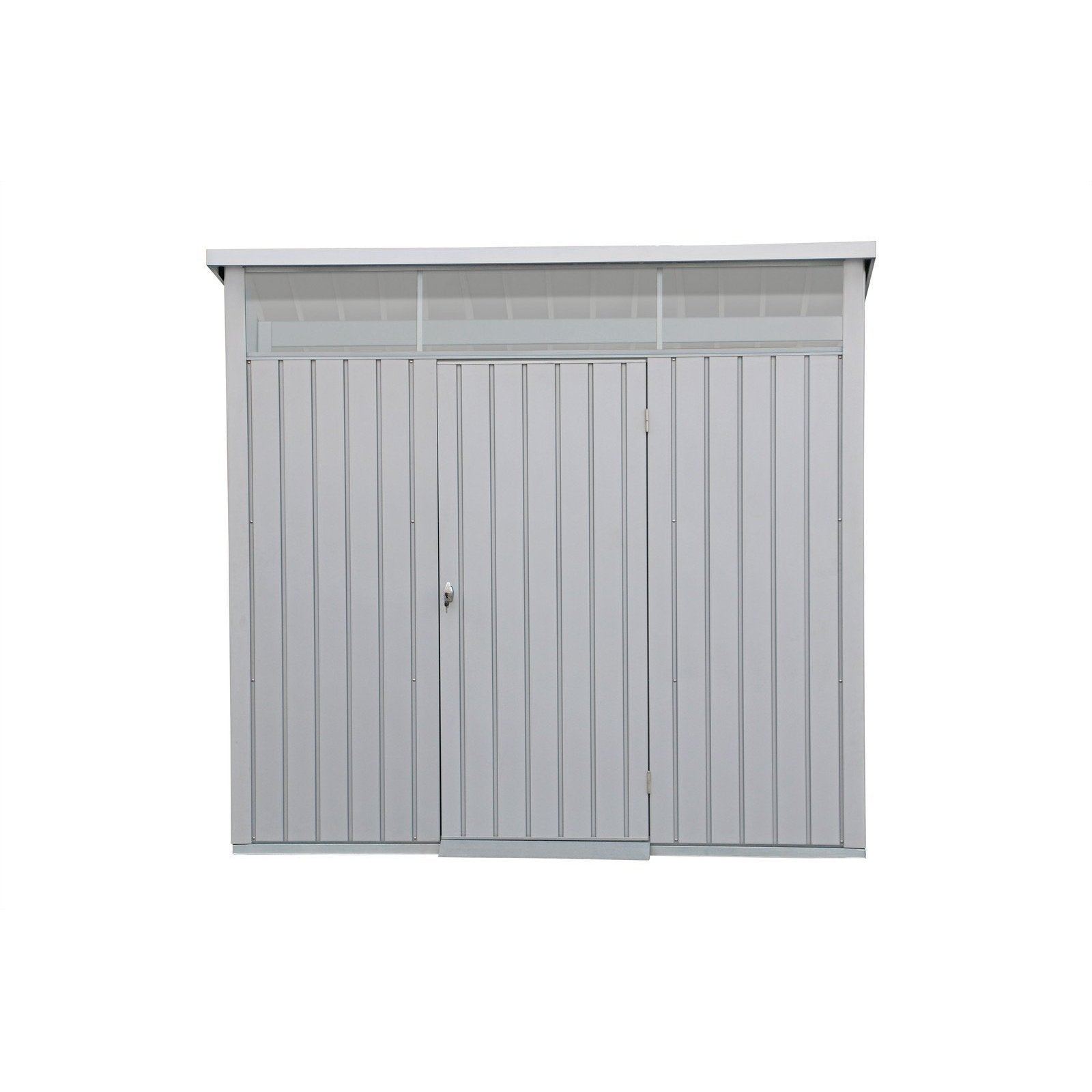 Duramax 8ft x 6ft Palladium Premier Metal Shed Light Gray 41372