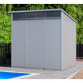 Duramax 8ft x 6ft Palladium Premier Metal Shed Light Gray 41372
