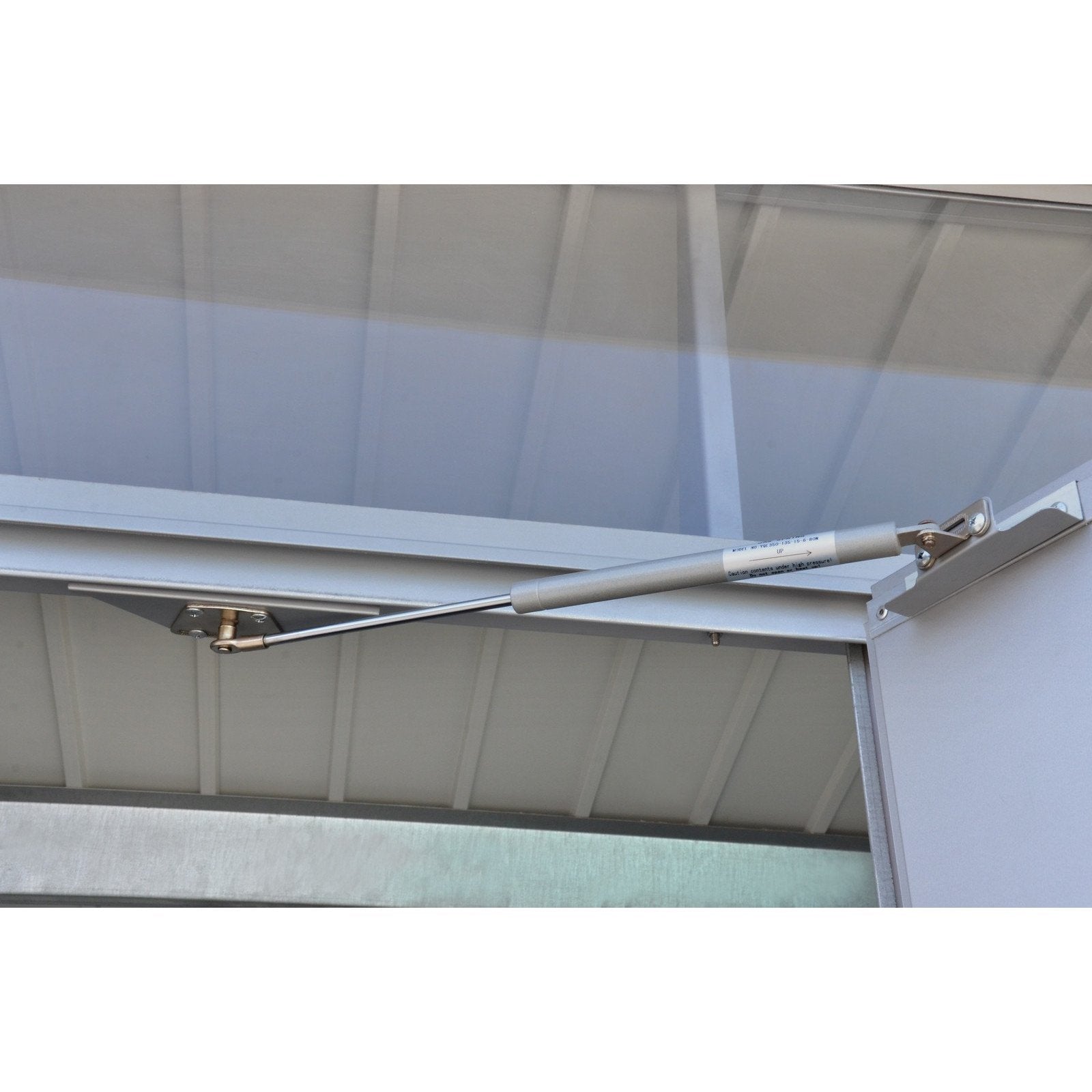 Duramax 8ft x 6ft Palladium Premier Metal Shed Light Gray 41372
