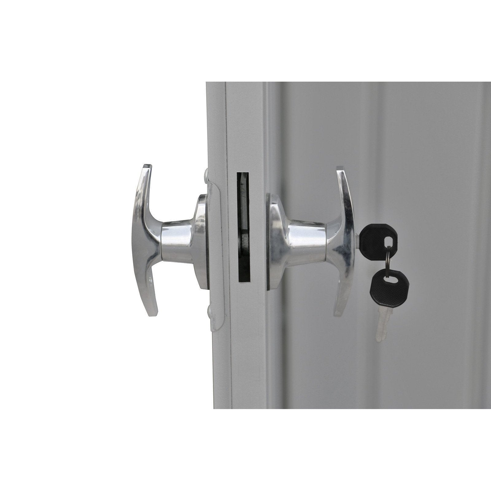 Duramax 8ft x 6ft Palladium Premier Metal Shed Light Gray 41372