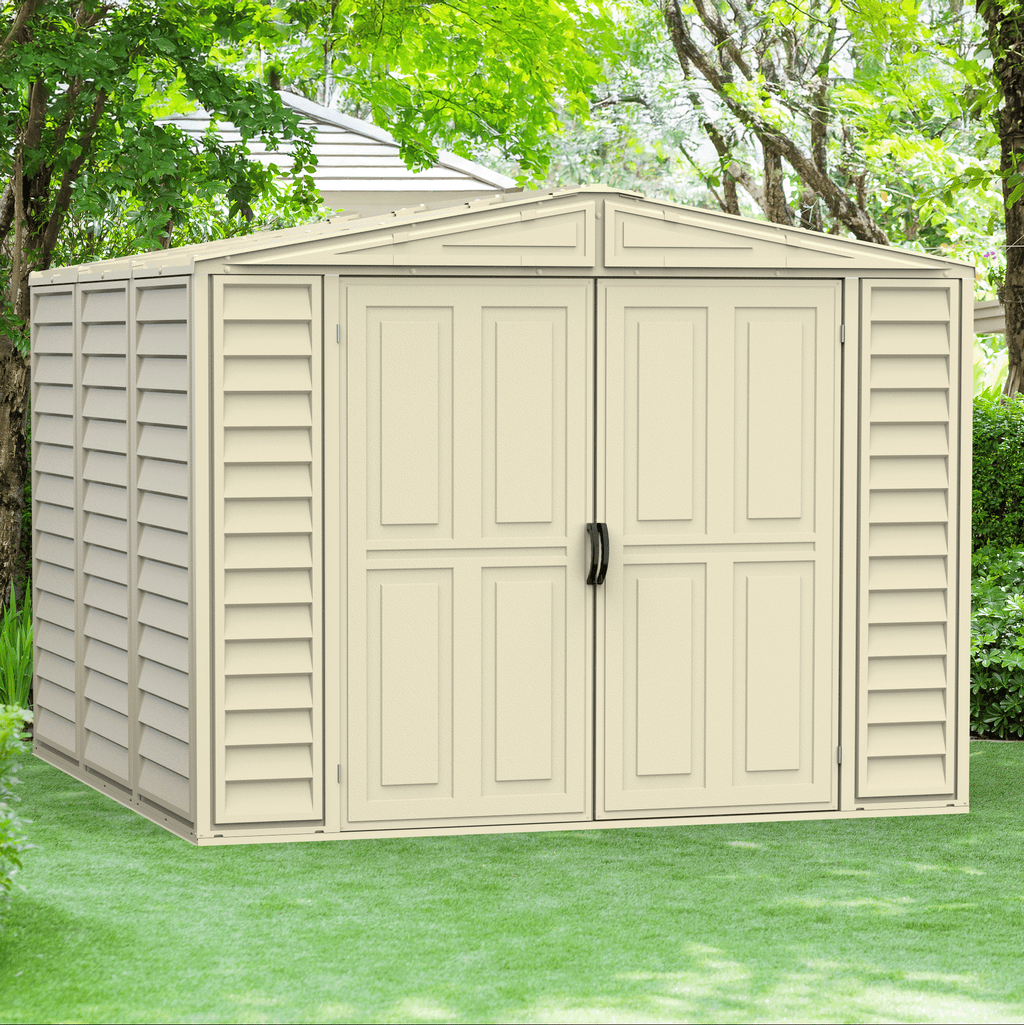 Duramax 8ft x 8ft Duramate Plastic Vinyl Shed with Foundation Kit 00384
