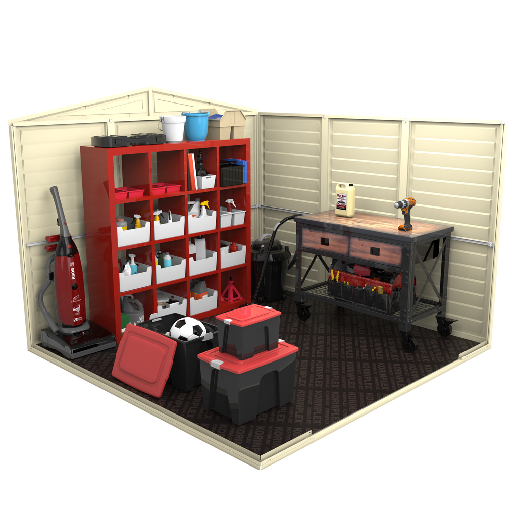 Duramax 8ft x 8ft Duramate Plastic Vinyl Shed with Foundation Kit 00384