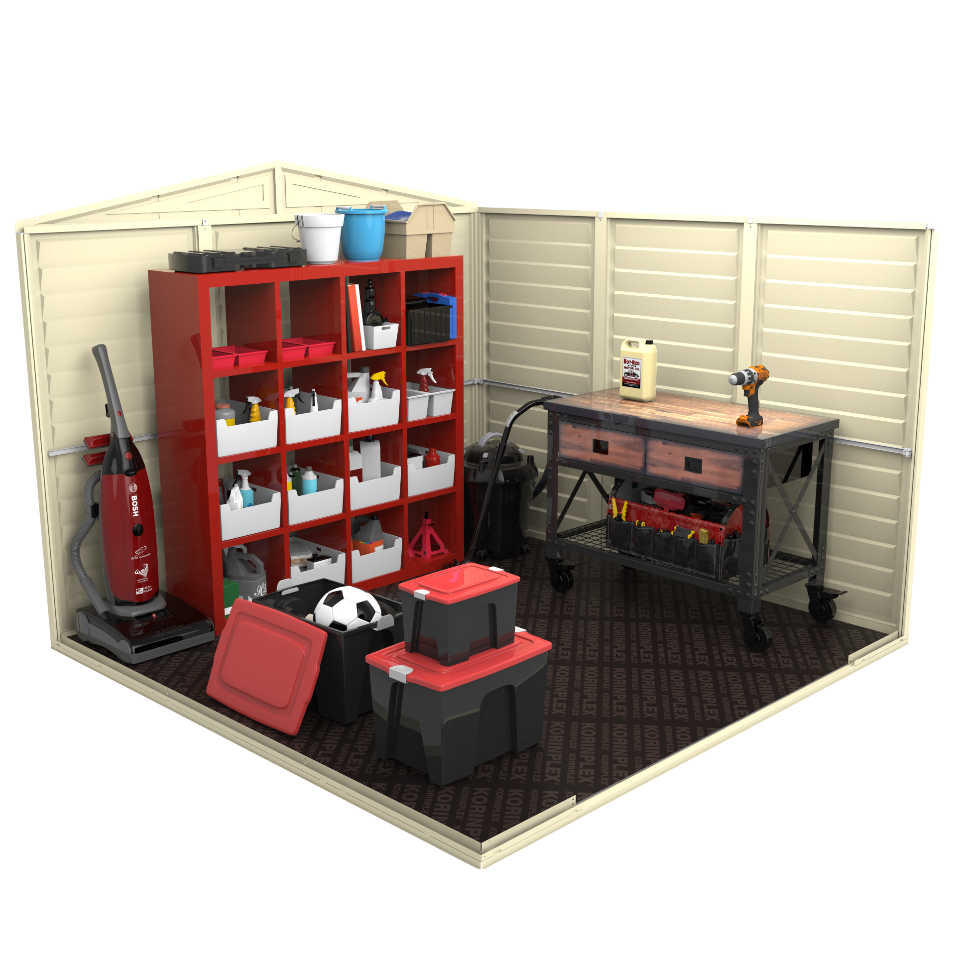 Duramax 8ft x 8ft Duramate Plastic Vinyl Shed with Foundation Kit 00384