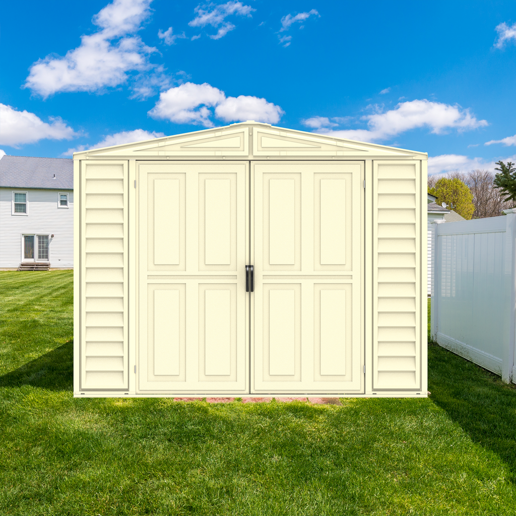 Duramax 8ft x 8ft Duramate Plastic Vinyl Shed with Foundation Kit 00384