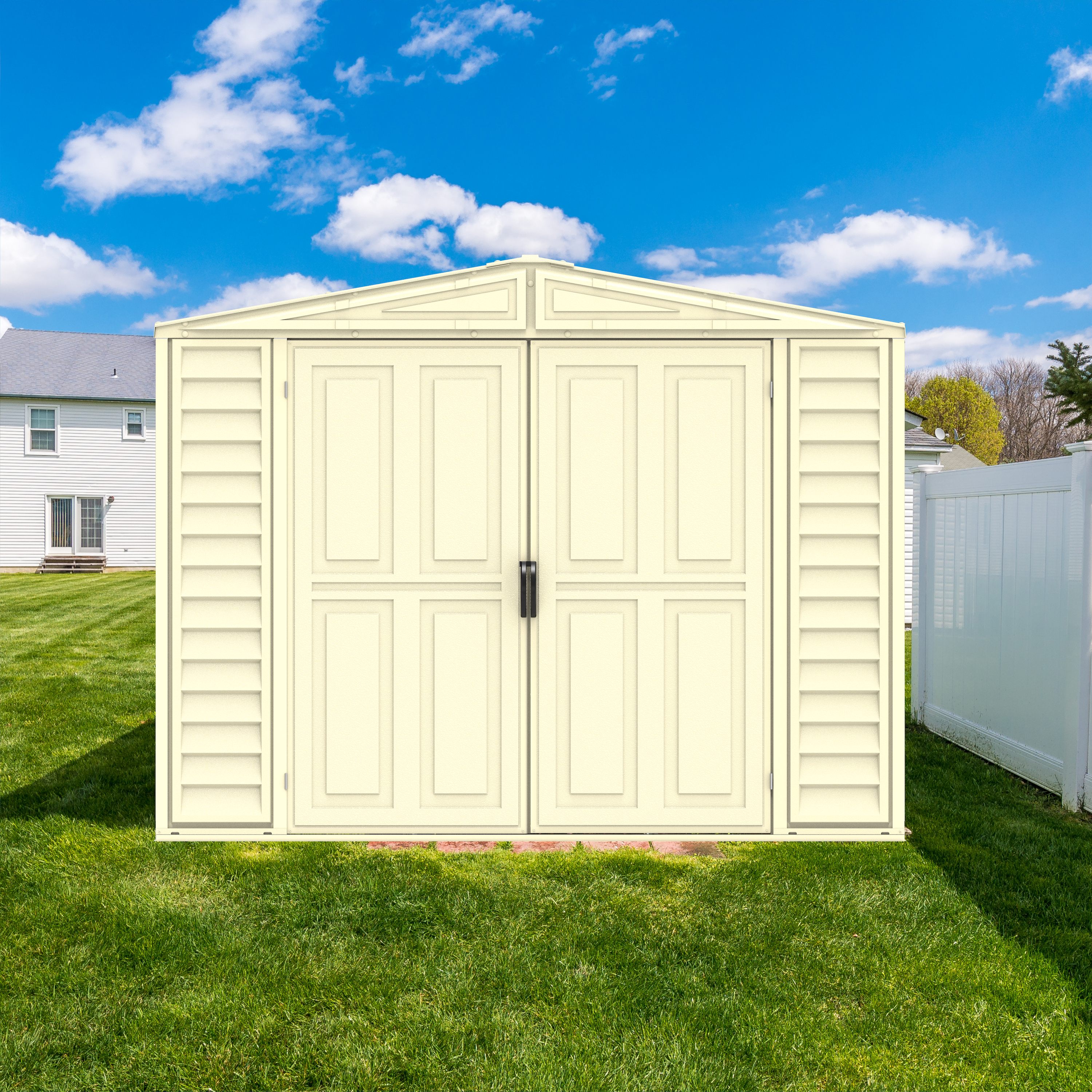 Duramax 8ft x 8ft Duramate Plastic Vinyl Shed with Foundation Kit 00384