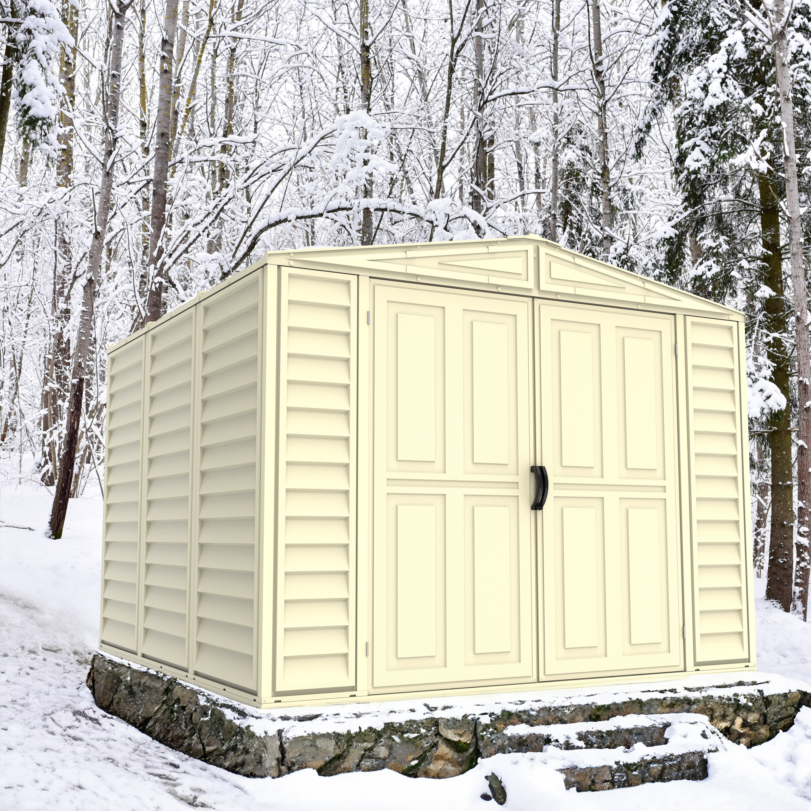 Duramax 8ft x 8ft Duramate Plastic Vinyl Shed with Foundation Kit 00384