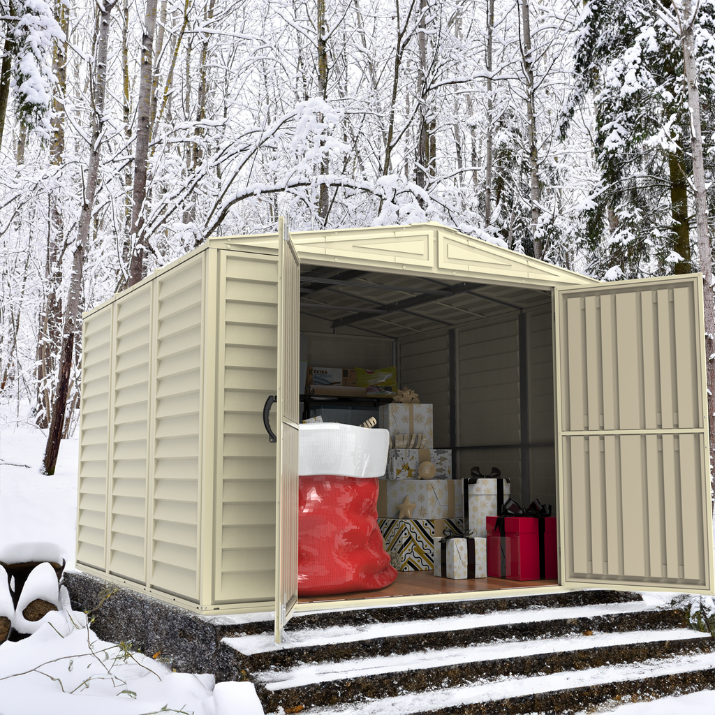 Duramax 8ft x 8ft Duramate Plastic Vinyl Shed with Foundation Kit 00384