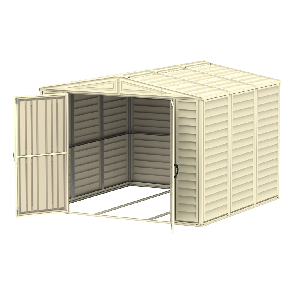 Duramax 8ft x 8ft Duramate Plastic Vinyl Shed with Foundation Kit 00384