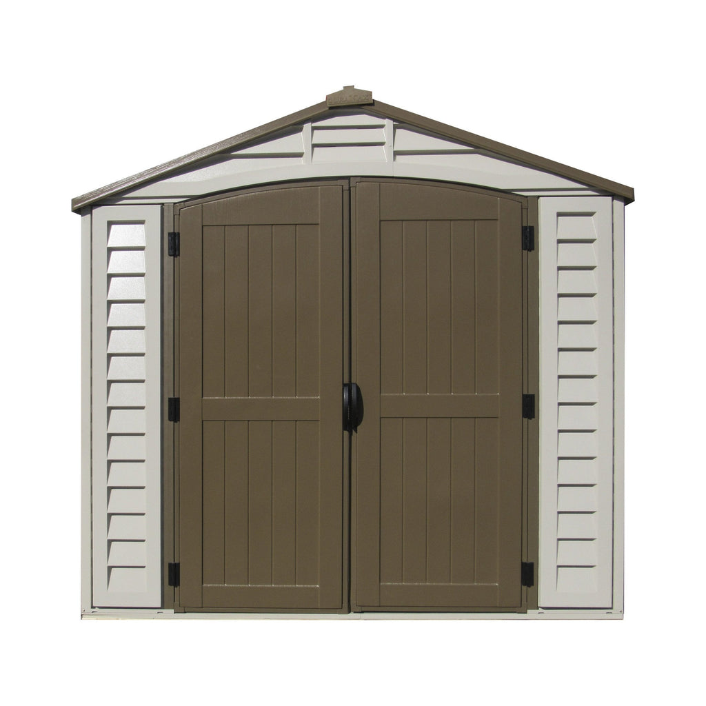 DuraMax 8ft x 8ft DuraPlus Plastic Vinyl Shed Kit with Foundation and Window 30114