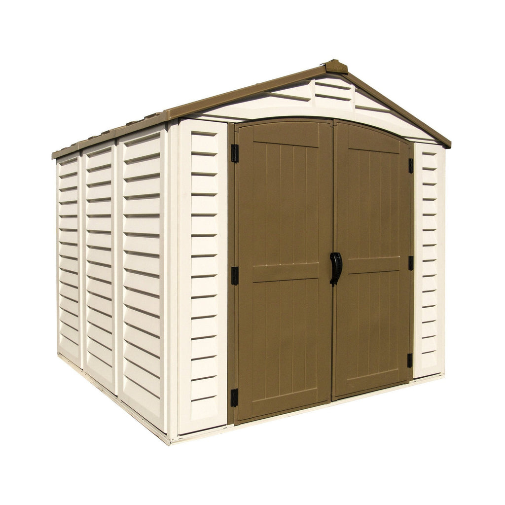 DuraMax 8ft x 8ft DuraPlus Plastic Vinyl Shed Kit with Foundation and Window 30114