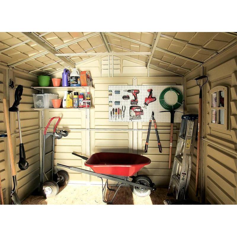 DuraMax 8ft x 8ft DuraPlus Plastic Vinyl Shed Kit with Foundation and Window 30114