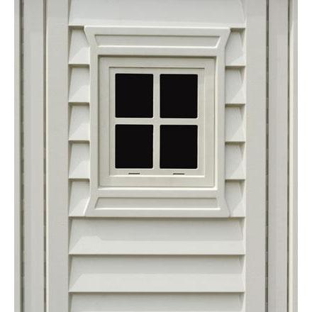 DuraMax 8ft x 8ft DuraPlus Plastic Vinyl Shed Kit with Foundation and Window 30114
