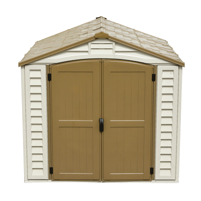 DuraMax 8ft x 8ft DuraPlus Plastic Vinyl Shed Kit with Foundation and Window 30114