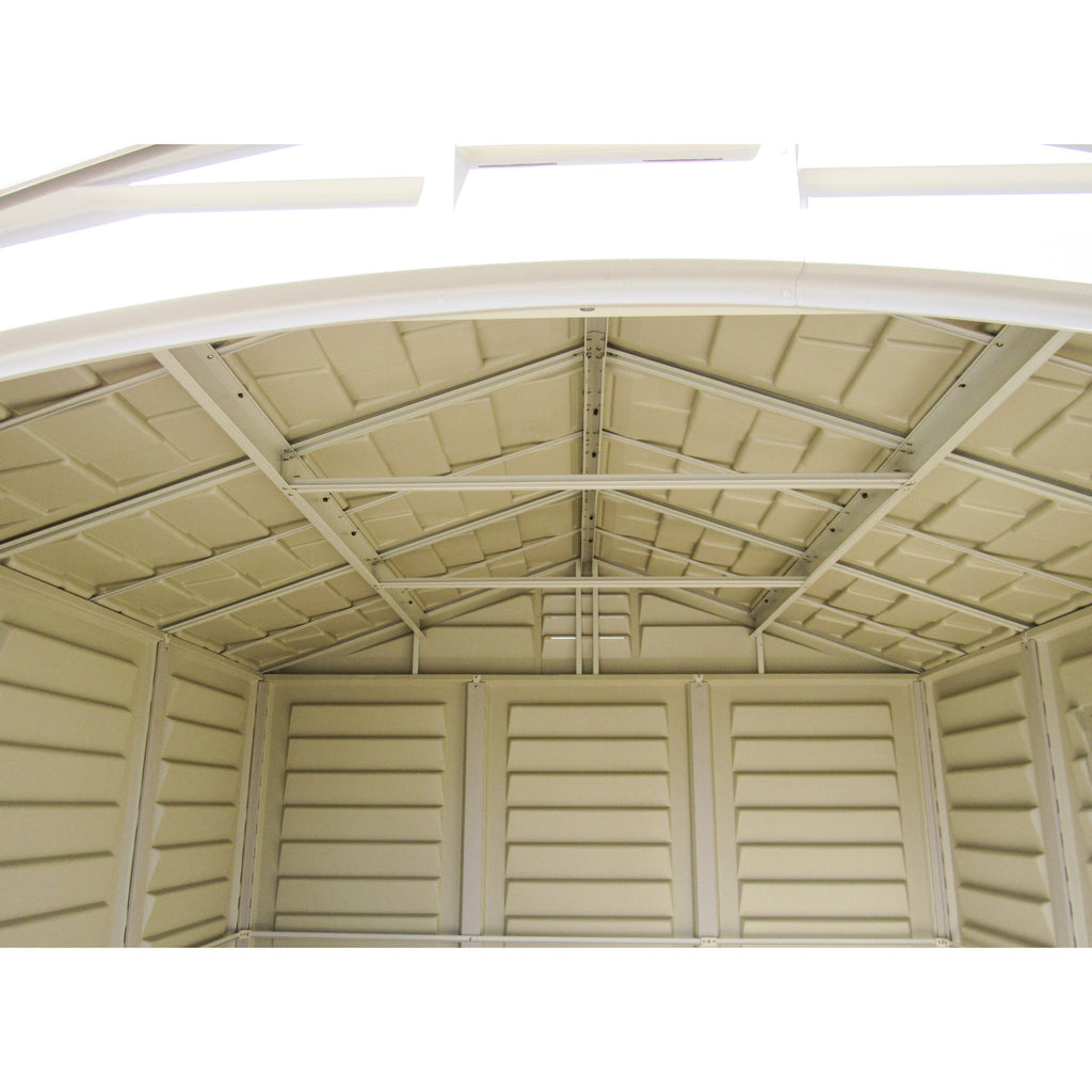 DuraMax 8ft x 8ft DuraPlus Plastic Vinyl Shed Kit with Foundation and Window 30114