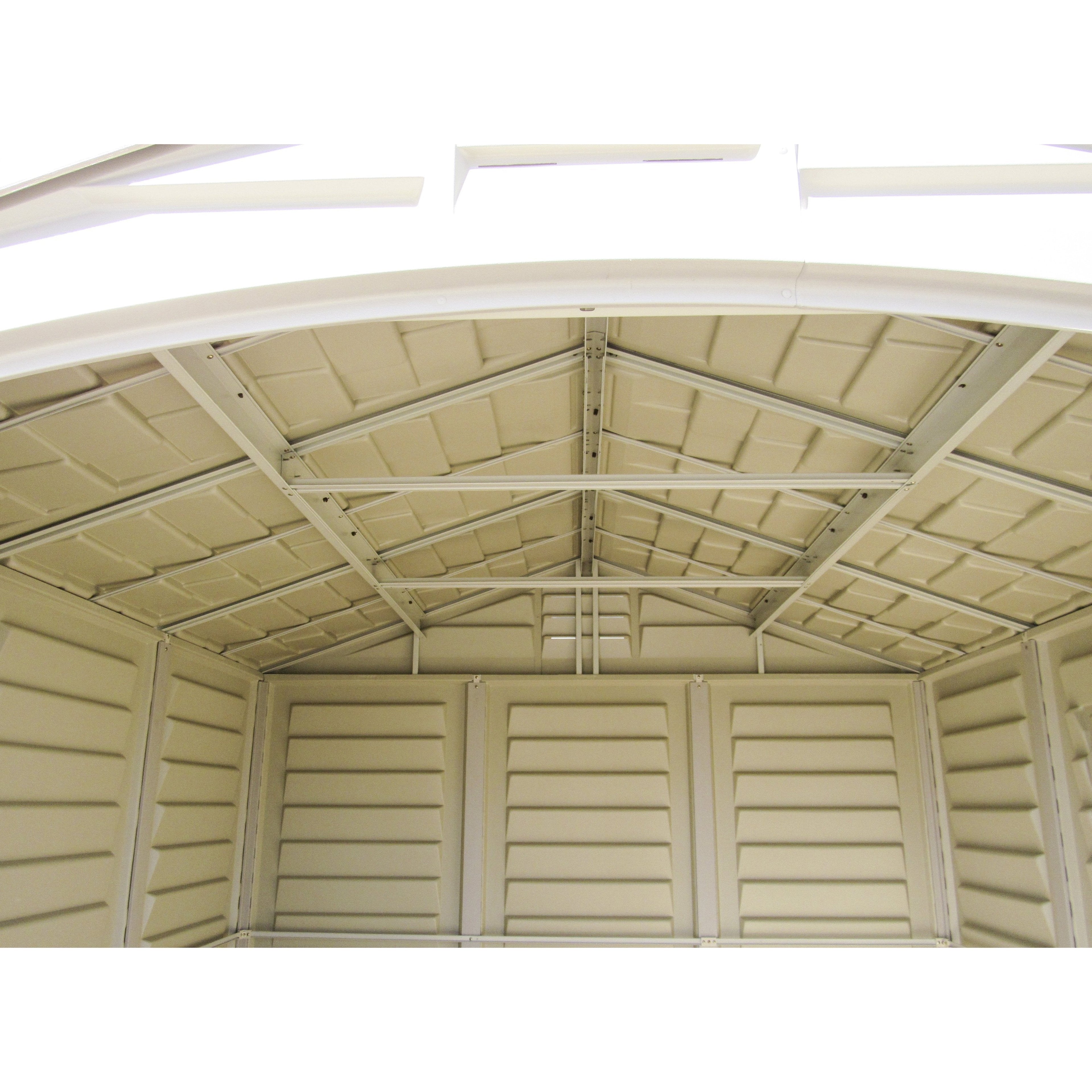 DuraMax 8ft x 8ft DuraPlus Plastic Vinyl Shed Kit with Foundation and Window 30114
