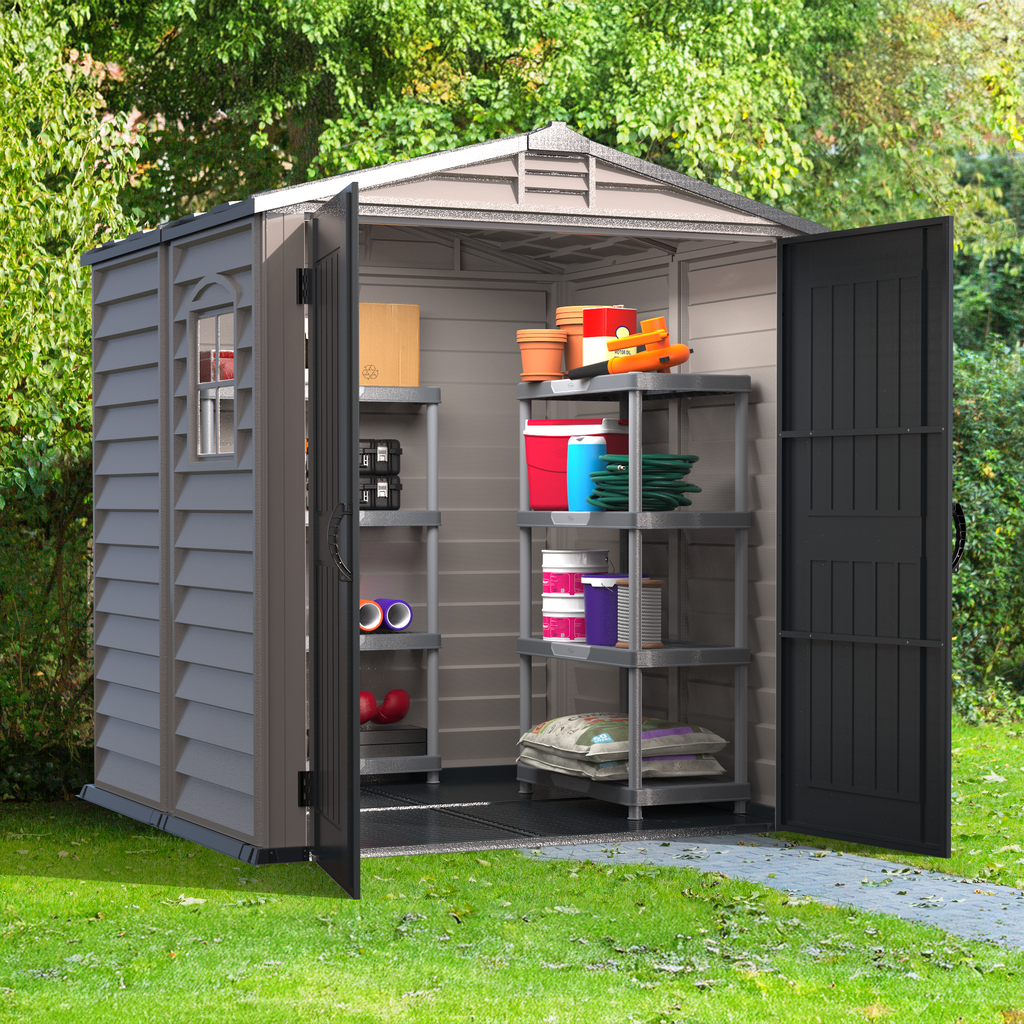 DuraMax 6ft x6ft Storemate Plus Plastic Vinyl Shed with Molded Floor 30425